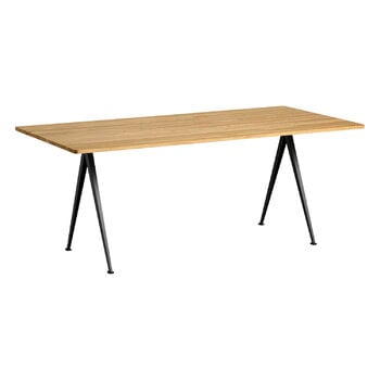 Dining tables, Pyramid table 02, 190 x 85 cm, black - lacquered oak, Black