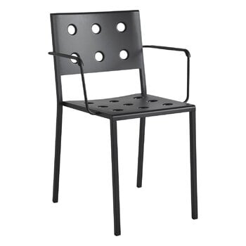 Chaises de jardin, Chaise de salle à manger Balcony avec accoudoirs, anthracite, Noir