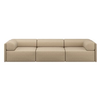 Sofas, Palo Block 3-seater sofa, low back with armrests, beige, Beige