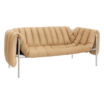 Hem Puffy 2,5 seater sofa, sand leather - stainless steel, product image