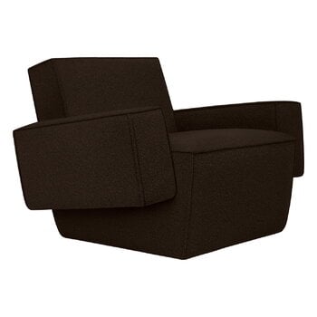 Hem Hunk lounge chair with armrests, Tiree Chocolate