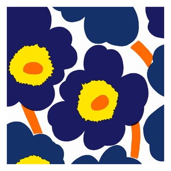 Napkins, Marimekko Unikko paper napkin, 20 pcs, blue - yellow, Yellow