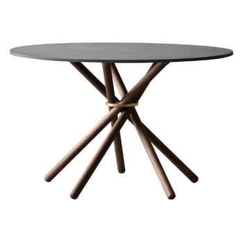 Eberhart Furniture Table Hector, 120 cm, béton foncé - chêne foncé