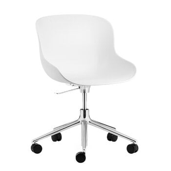 Normann Copenhagen Hyg chair with 5 wheels, swivel, aluminium - white