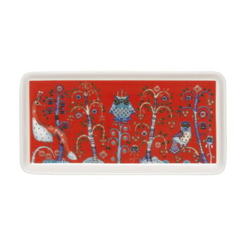 Plates, Taika plate, rectangle, 12 x 24 cm, red, Red