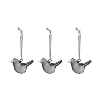 Iittala Mini glass bird, 3 pcs, grey, product image