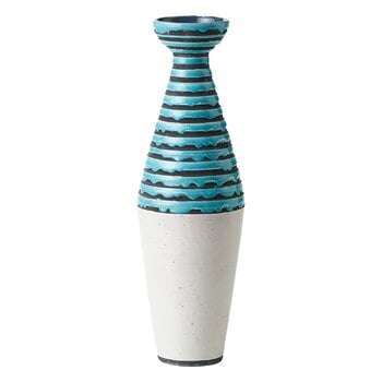 Vases, Don.1 vase, 9 x 36 cm, white - turquoise, White