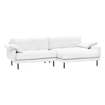 Interface Bebé Sofa mit Chaiselongue, rechts, Jagger 1, Weiß, schwarzes Me