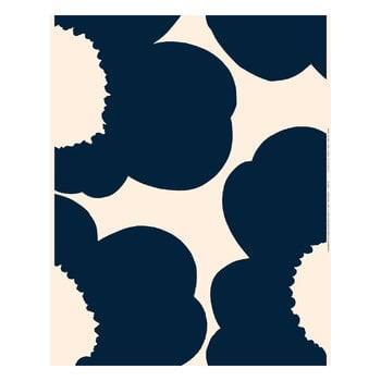 Marimekko Iso Unikko cotton sateen fabric, cotton - dark blue