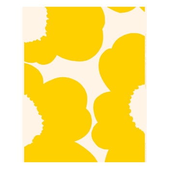 Marimekko Tessuto in rasatello di cotone Iso Unikko, cotone-spring yellow