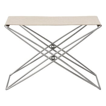 Fredericia JG folding stool, brushed steel - natural canvas