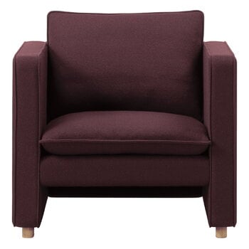 Poltrone, Poltrona Jota, rovere oliato chiaro - Vidar 693, Rosso