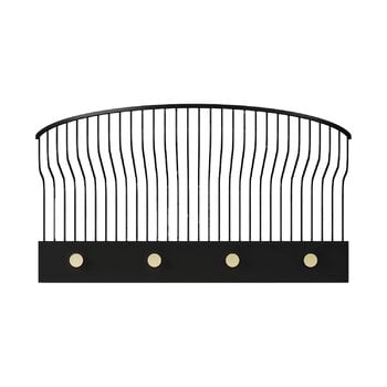 Wall coat racks, Lunett hat shelf, black, Black