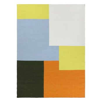 Tapis en laine, Tapis Kortteli, blanc - jaune, Multicolore