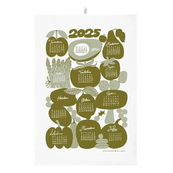 Torchons, Torchon de cuisine Calendar 2025, vert, Vert