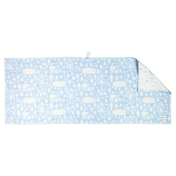 Seat covers, Sauna linen runner, light blue, White