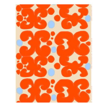 Marimekko Pieni Unikko coated fabric, off white - beige - dark