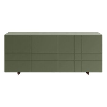 Buffets et commodes, Meuble de rangement Kilt, 137 cm, vert kaki - chêne fumé, Vert