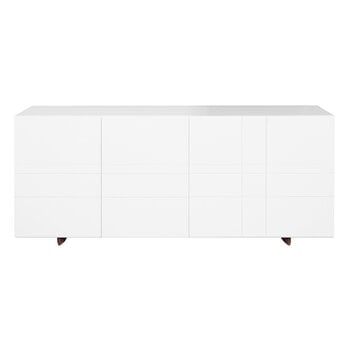 Cassettiere e credenze, Mobile contenitore Kilt, 137 cm, bianco - rovere affumicato, Bianco