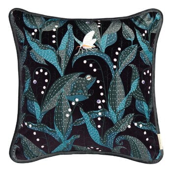 Klaus Haapaniemi & Co. Lily of the Valley cushion cover, 50 x 50 cm, velvet, dark