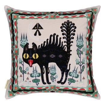 Housses de coussin, Housse de coussin Scary Cat, 50 x 50 cm, velours, Gris