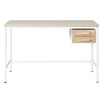 Labofa Heritage 65 desk, 2 drawers, grey linoleum - oak - white
