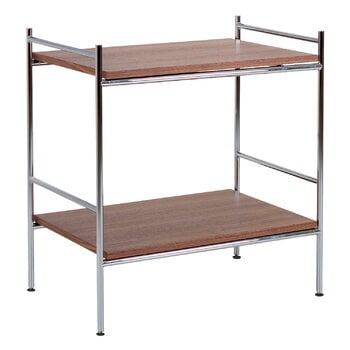 Side & end tables, Heritage bar trolley 95.2 with gliders, chrome - walnut, Brown