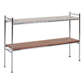 Side & end tables, Heritage Console 97.2, chrome - walnut - thala, Gray