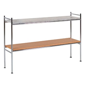 Side & end tables, Heritage Console 97.2, chrome - oak - thala, Gray