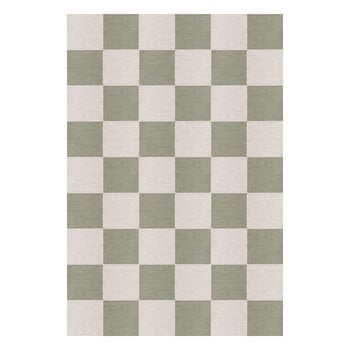 LAYERED Tappeto in lana Chess, verde salvia