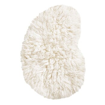 Wool rugs, Residue Shaggy rug, 180 x 270 cm, bone white, White