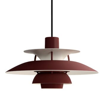 Pendant lamps, PH 5 Mini Monochrome pendant, burgundy, White