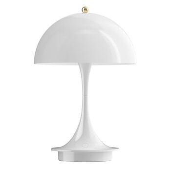 Lampade portatili, Lampada da tavolo Panthella 160 Portable, ed. anniversario, ottone - bianco, Bianco