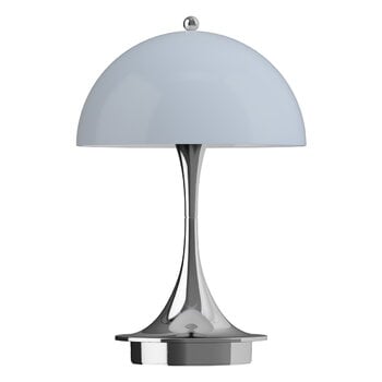 Lighting, Panthella 160 Portable V3 table lamp, opal grey - chrome, Gray