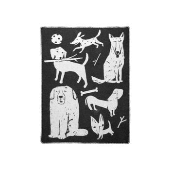 Blankets, Koirapuisto blanket, 90 x 130 cm, black - white, White