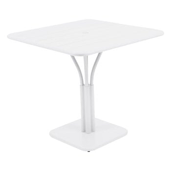 Fermob Luxembourg table, 80 x 80 cm, cotton white, with pedestal