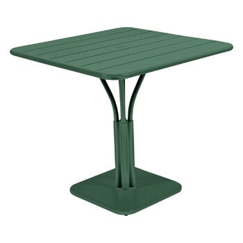 Fermob Luxembourg pöytä, 80 x 80 cm, laippajalka, cedar green