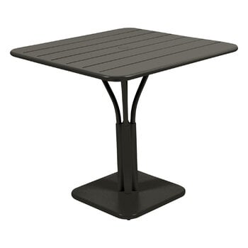 Fermob Luxembourg table, 80 x 80 cm, with pedestal, liquorice
