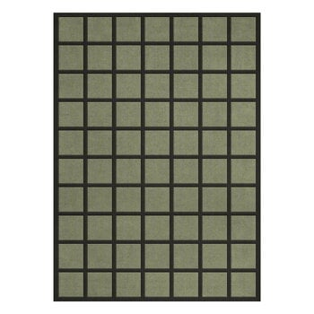 LAYERED Avenue Checked rug, olive