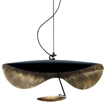 Pendant lamps, Lederam Manta S1 pendant lamp, gold - black, Black