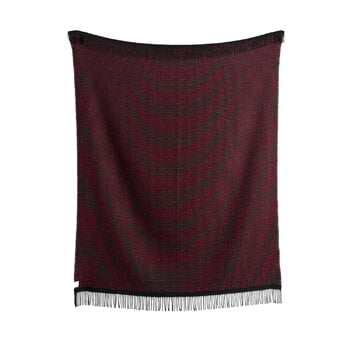 Røros Tweed Lofoten filt, 210 x 150 cm, vinröd - mint