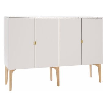 Cassettiere e credenze, Credenza Fuuga, 128 cm, cashmere - Terrazzo - rovere - ottone, Beige Cassettiere e credenze, Credenza Fuuga, 128 cm, cashmere - Terrazzo - rovere - ottone, Beige