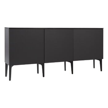 Cassettiere e credenze, Credenza Fuuga, 192 cm, tre ante, nera, Nero