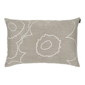 Marimekko Fodera per cuscino Piirto Unikko, 40 x 60 cm, sabbia - bianco