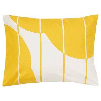 Marimekko Taie d’oreiller Vesi Unikko, 50 x 60 cm, jaune printemps - écru