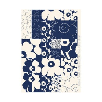 Marimekko Affiche Unikko Kollaasi, 50 x 70 cm, blanc cassé - bleu foncé