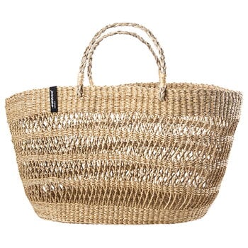 Mifuko Bolga market basket, M, open weave, natural