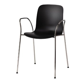 Magis Substance chair with arms, chrome - black