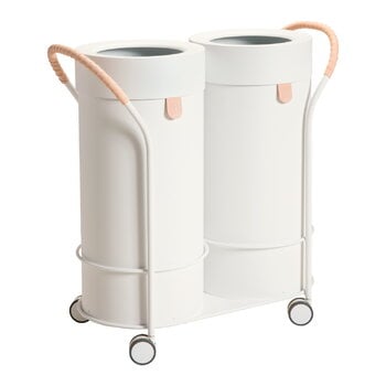 Poubelles et bacs de recyclage, Ensemble Bin There, chariot et 2 bacs, L, signal white, Blanc