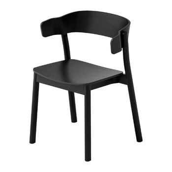 Dining chairs, Enfold armchair, black, Black